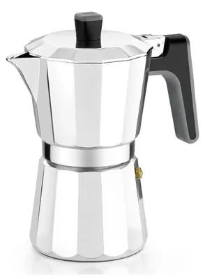 Produktbild von BRA Perfecta | Italienische Induktionskaffeemaschine, Aluminium, Fassungsvermögen 9 Tassen, silberfarben, 19x11x22
