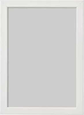 A white picture frame with a light gray background.