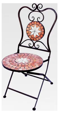 Produktbild von Gartenstuhl Metall Mosaik Merano H-95 cm Wetterfester Klappstuhl für Garten und Balkon