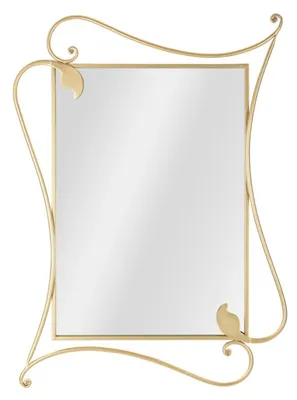 Produktbild von FURNLUX Wandspiegel Blütenblatt Gold 80cm / Hauptfarbe: Gold / Abmessungen: 80 x 110 x 4 cm