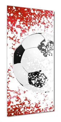 Produktbild von Wallario selbstklebende Duschrückwand 70 x 180 cm mit Motiv Fußball - Splashing Design in rot - Wandverkleidung mit Hochglanzlaminat in Glasoptik