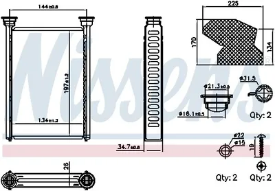 Produktbild von Wärmetauscher, Innenraumheizung NISSENS 707309