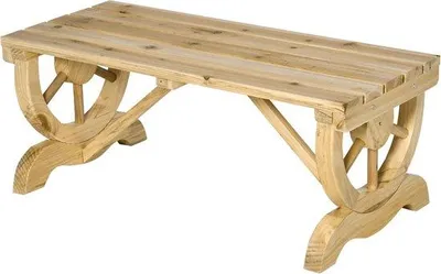 Produktbild von Gartenbank – Außenbank – Terrassenbank – Balkonbank – Wetterfeste Bank – Gartenmöbel – für Garten – Terrasse – Balkon – 98 x 50 x 39,5 cm – Naturholz