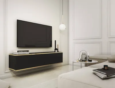 Produktbild von TV-Lowboard Oro 135 schwarz hängend