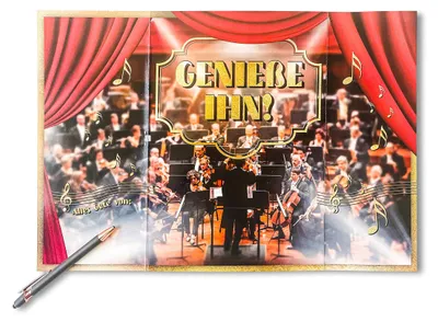 Produktbild von bentino Geburtstagskarte XL mit Musik DIN A4 Vorhang Auf
