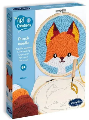 Obrázek produktu pro SENTOSPHERE Magic Needle Stickset Liška – sada na punch needle – sada na háčkování pro začátečníky – od 6 let