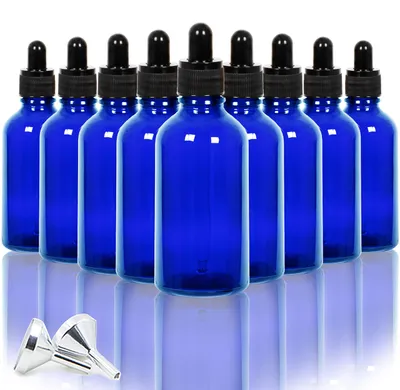 12er-Pack 60 ml Glastropfflaschen mit Pipetten & Trichtern