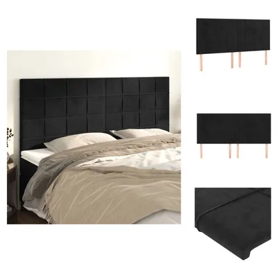 Produktbild von vidaXL Kopfteile 4 Stk. Schwarz 90x5x78/88 cm Samt -  Kopf- & Fußenden