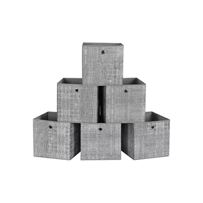 Produktbild von In And OutdoorMatch Faltboxen Noemi - 6er Set - mit Griffloch - Faltbar - grau - Stoff - 30x30x30cm