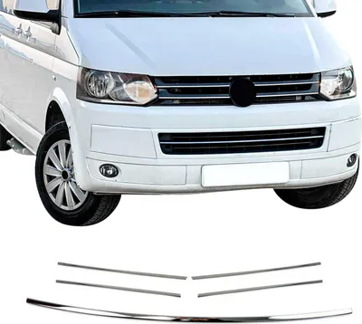 Image de Grille de calandre Moulures de calandre pour VW Transporter T5 2009-2015 chrome argent 5x
