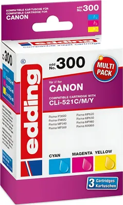 Immagine prodotto di Edding EDD-300 Multipack 3 Canon CLI-521 colour