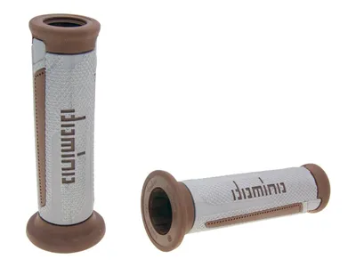 Produktbild von Griffe Satz Domino A350 On-Road silbergrau / braun mit offenen Enden