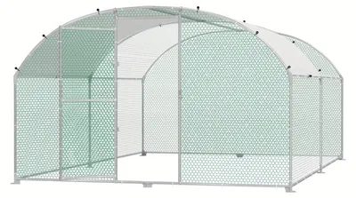 Obrázek produktu pro Zahrada Kippenhok o rozměrech 300x400x185 cm, vyrobená z pozinkované oceli s polyetylenovou střechou
