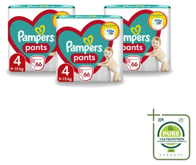 Image de 3 couches-culottes Pampers taille 4, pour enfants de 9 à 14 kg - Grand paquet - 3 pièces
