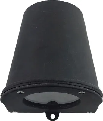 Produktbild von Außenwandleuchte Messing Glas H: 10 cm IP54 Schwarz antik GU10 Vintage Design Außenleuchte Wand