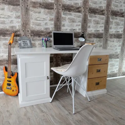 Obrázek produktu pro Psací stůl CasaDolce MURMA White + Oak, 145x60x75 cm