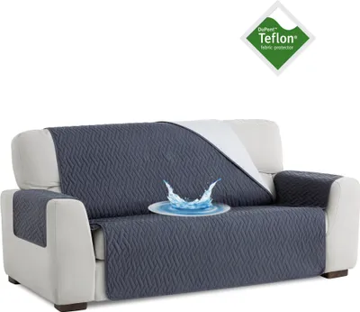 Produktbild von BELMARTI TEFLON Wasserdichtes Sofaüberwürf Sofaschoner Schonbezug Sofaschutz Schutzbezug 3 Sitzer 160*195cm GRAU