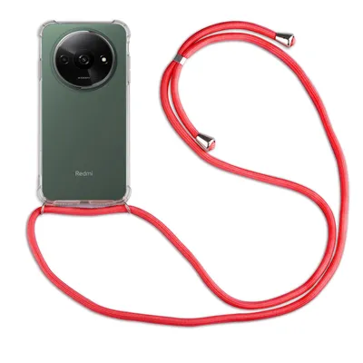 Produktbild von Handykette für Xiaomi Redmi A3 Handyhülle mit Band Case Hülle mit Kordel Bumper Rot