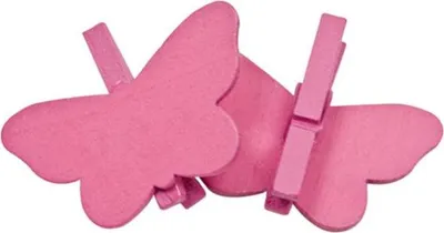Immagine prodotto di 6 farfalle decorative su molletta fucsia - taglia unica