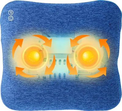 Produktbild von Hi5 Bravo Shiatsu-Massagekissen mit Wärmefunktion, 4 Massageköpfe, Abschaltautomatik, waschbarer Bezug für Schultern, Nacken, Rücken und Beine - Blau