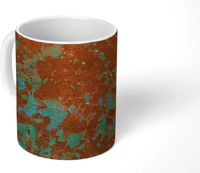 Produktbild von MuchoWow® Tasse Kaffeetasse Kaffeebecher 350 ml Metall - Türkis - Rost Teetasse - Fototasse - Becher - Keramikbecher - Teebecher - Kaffeetasse - Bürotasse