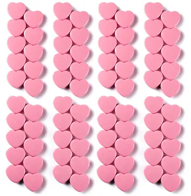 Produktbild von Magnete für Magnettafeln, 80 Stück rosa herzförmige Magnete, stark – Mini-Kühlschrankmagnete, farbenfrohe und dekorative Magnete mit starker Haftung für Schule und Büro – kleine Magnete für Whiteboards und magnetische Pinnwände