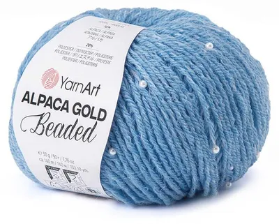 Produktbild von YarnArt Alpaca Gold Beaded 3609 Perlengarn Blau 50g 140m