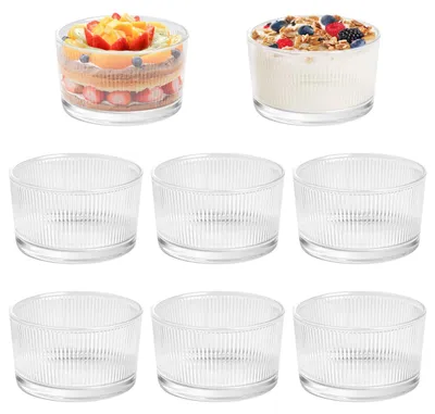 8 Dessertgläser 200 ml aus Glas, spülmaschinengeeignet
