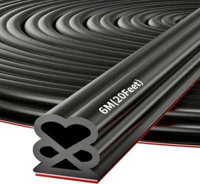 Produktbild von Selbstklebende Türdichtung 1 cm x 6 m, schwarz, wasserdicht, für Türrahmen