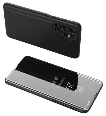 Produktbild von Clear View Case für Samsung S24 Ultra mit Flip-Cover - Schwarz