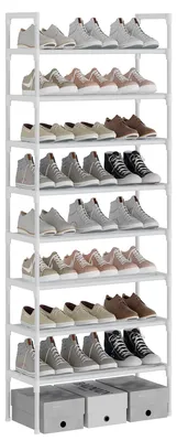 Produktbild von Schuhregal 56 x 30 x 140 cm, 8 Ebenen, 16 mm Rohr, für Flur