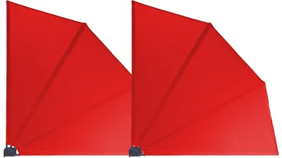 Produktbild von Grasekamp 2 Stück Balkonfächer 120 x 120 cm Rot mit Wandhalterung Trennwand Sichtschutz