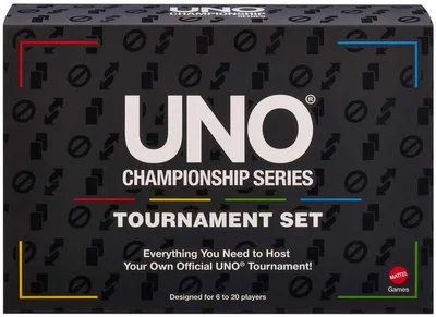 Produktbild von Mattel Games UNO Championship-Reihe Turnier-Set Kartenspiel für große Gruppen von 6 bis 20 Spielern, Kartenspiel, Abwurf, 7 Jahr(e)