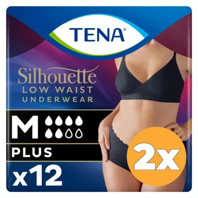 Immagine prodotto di 2x pantaloni per incontinenza TENA Silhouette Plus Black taglia M | confezione (12 pezzi)
