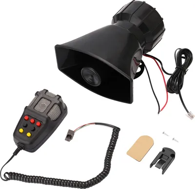 Produktbild von 7-Ton-Auto-Warnsirene, Auto-Sirenenhorn, Mikrofon, PA-Lautsprechersystem, Warnverstaerker, Hupe, 12 V, 80 W, 200 dB