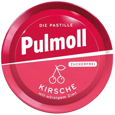 Obrázek produktu pro PULMOLL bonbóny proti kašli třešňové s pikantní skořicí bez cukru 50g