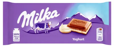 Produktbild von Milka Schokolade Joghurt Zartschmelzende Alpenmilch Schokolade mit Joghurt Füllung 100g
