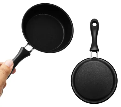 Produktbild von Mini Gusseisen Pfanne - Antihaftbeschichtet und induktionsgeeignet - Kleine Bratpfanne für Eier und Speck - Ø 12 cm