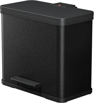Imagen del producto de Silecomplaza Öko duo Plus L - Contenedor de separación de residuos, independiente, de 17+9 litros, doble cubo de acero. Sistema de separación de residuos con tapa de cierre suave. Separador de residuos de doble compartimento para la cocina. Color: