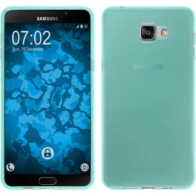 Produktbild von PhoneNatic Case kompatibel mit Samsung Galaxy A9 (2016) - türkis Silikon Hülle transparent + 2 Schutzfolien