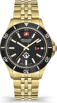 Produktbild von SWISS MILITARY HANOWA Herrenuhr Quarzuhr gold /schwarz onesize Herren 42 SMWGH2100601, SMWGH2100602, SMWGH2100603, SMWGH2100604, SMWGH2100610
