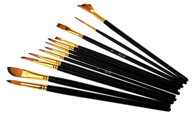 Produktbild von 12-teiliges Aquarellpinsel-Set aus Nylonhaar für Acrylmalerei