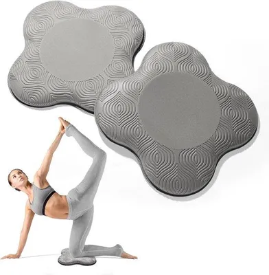Produktbild von 2er-Pack Yoga-Kniekissen aus TPE-Schuimmaterial, Pilates-Kniebeschermers, Kniesteunen, Elleboogsteunen, grau