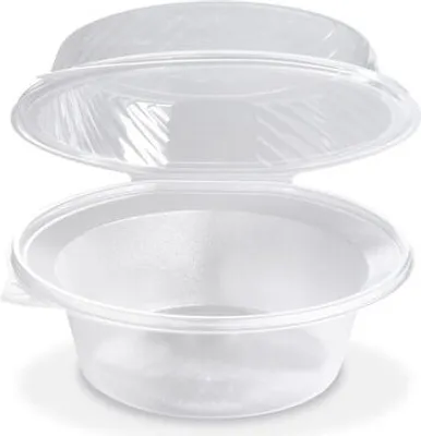 Produktbild von 25x Salatschalen klar mit angehängtem Domdeckel 2200ml PP
