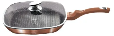 Obrázek produktu pro Mramorovaná grilovací pánev s poklicí, 28 cm růžovo-zlatá Berlinger Haus BH 1610N