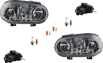 Produktbild von Johns, Scheinwerfer passend für VW Golf IV 4 1J1 m. Leuchtmitteln Set LR mit Stellmotor 1J1941017B 1J1941017F 1J0941295B 1J0941295F 9948336 1J0941295C