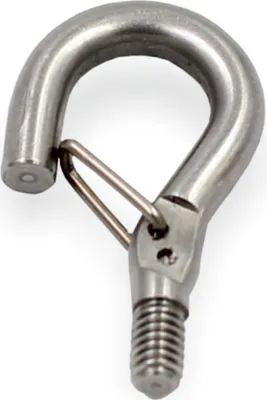 Produktbild von Schraubhaken M4 Gewinde mit Aushängesicherung - Edelstahl V4A Inox | roh | Gewindelänge 5 mm