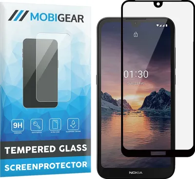 Produktbild von Mobigear Premium  Nokia 1.3 Panzerglas Gehärtetes Glas Displayschutz - Hüllenfreundlich - Schwarz