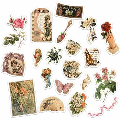 Produktbild von Jumada's Washi-Aufkleber – 60 Stück – geeignet für Bullet Journal und Scrapbook – Vintage