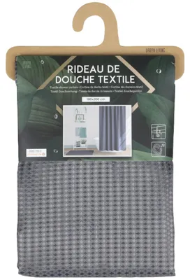 Produktbild von DOCHTMANN Duschvorhang Textil 180x200cm dunkelgrau